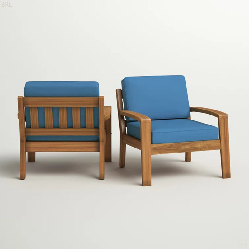 [Chaise simple] CHAISE CLUB GRENada, Bleu/brun