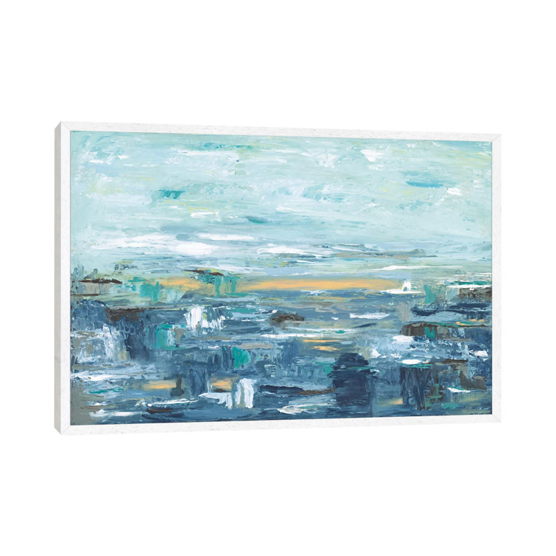Be Happy by Sofia Veysey - Print on Canvas, 66.04 cm H x 45.72 cm W, White Floater Framed