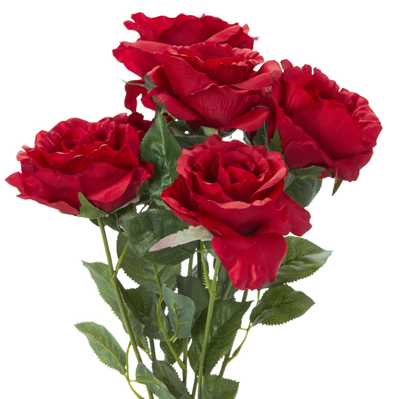 Arrangement floral artificiel rose deluxe, rouge