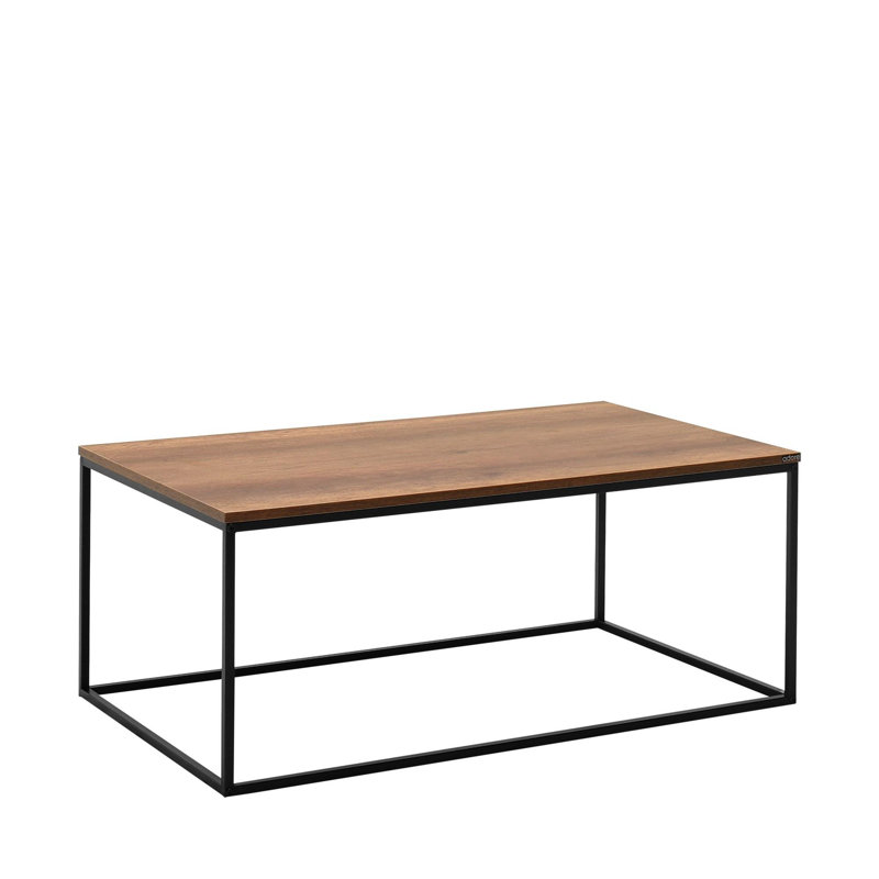 Table basse industrielle moderne avec structure en métal, noyer, 39,4 x 16,5 x 23,6 pouces | 100% panneau de particules enduit de mélamine, épaisseur: 0,6 pouce | Conception élégante et durable pour les espaces de salon et de détente