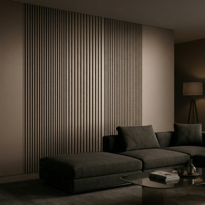 Panneau à lattes VILO M en tissu lin 104 5/16 po x 6 5/16 po