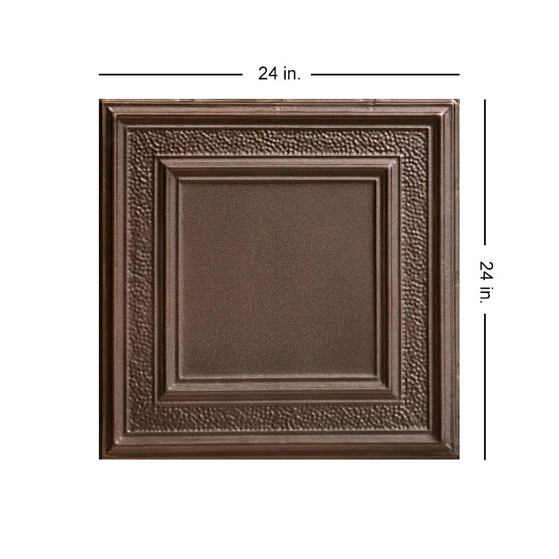 Carreau de plafond en fer-blanc clouté 2 pi x 2 pi County Cork, Bronze