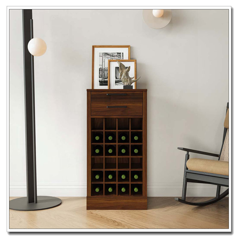 Armoire à vin modulaire avec rangement pour amateurs de vin, Noyer