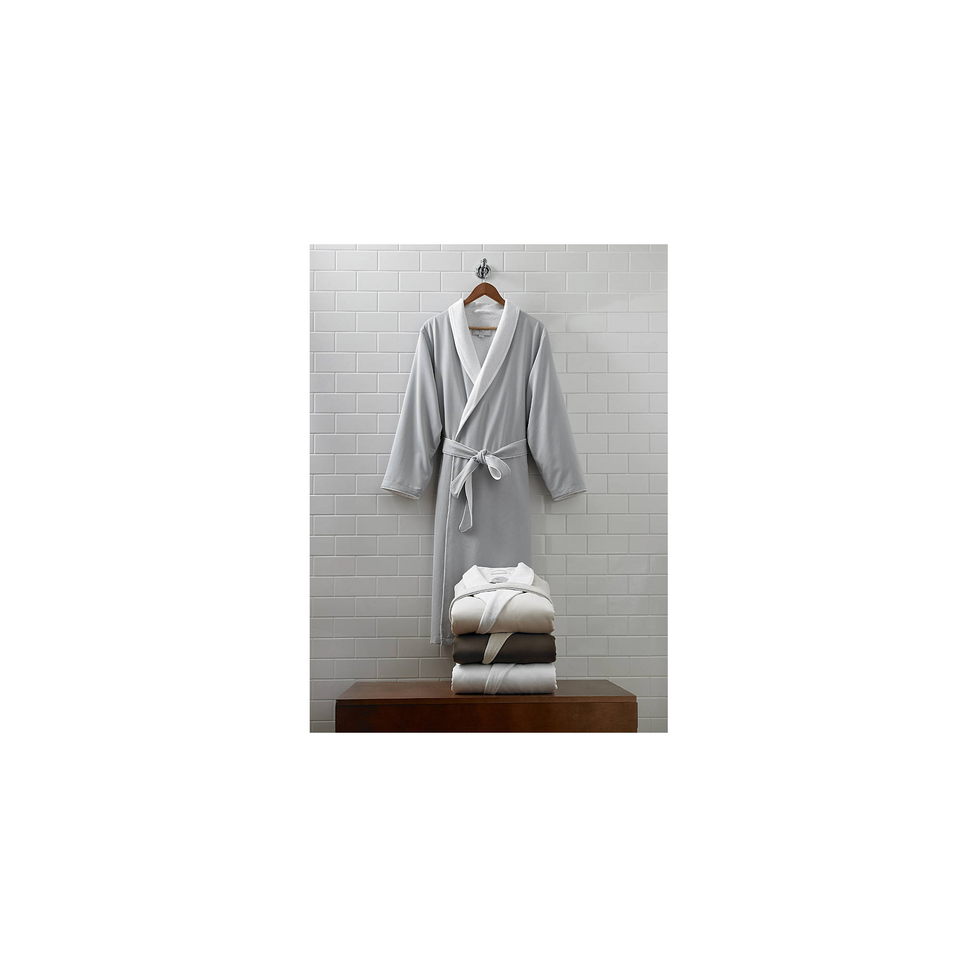 Polyester Bathrobe, Large / Extra Large, Silver Sage