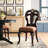 2 Side Chair Group, Cherry Finish With Gold Decor, Fabric Upholstered Dining Seating Enrapturing Chairs 2Pc, Highlights, Fabric,
