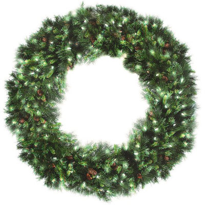 Faux Lighted Fir Wreath