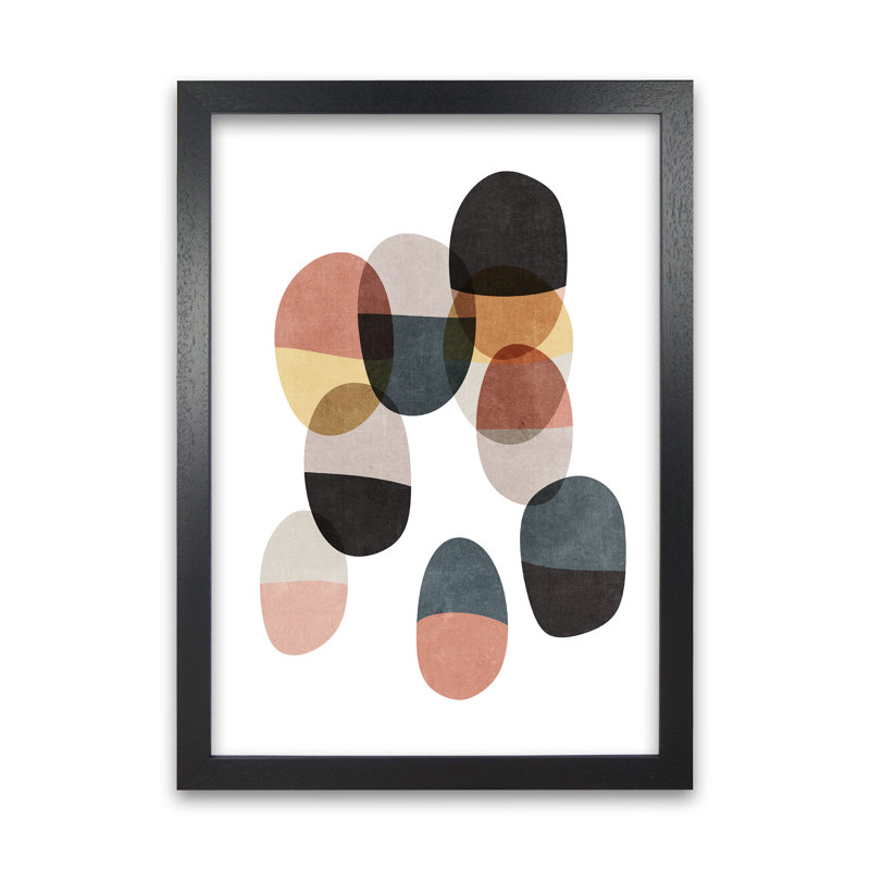 Abstract Shapes Art Original - Print, Black Frame, 42cm H x 30cm W x 3cm D