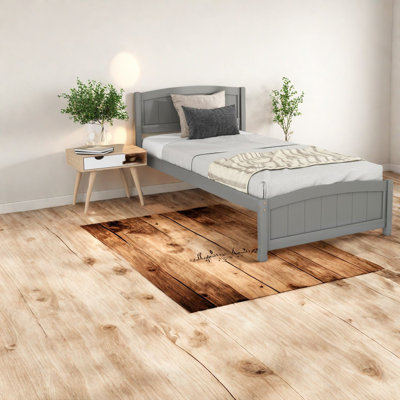 Lits modernes en bois massif gris, design classique avec support robuste pour la maison