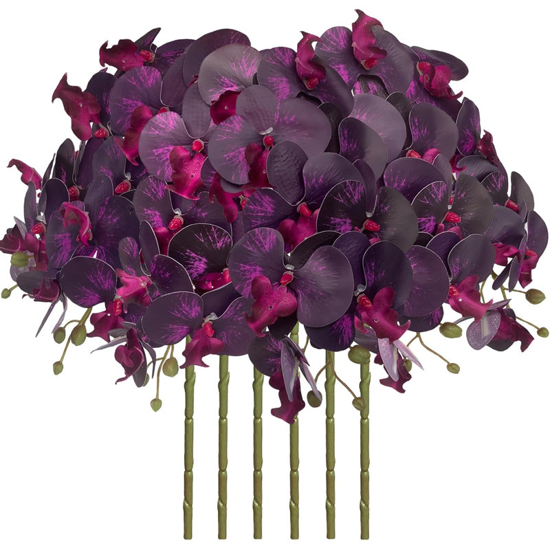 32" Dark Purple Artificial Orchid Stems