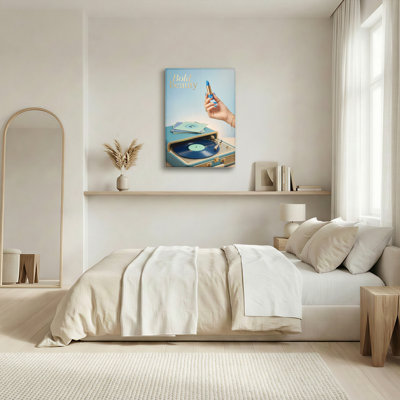 «Bold Beauty», tourne-disque vinyle et toile à lèvres, reproduction d'art sur toile