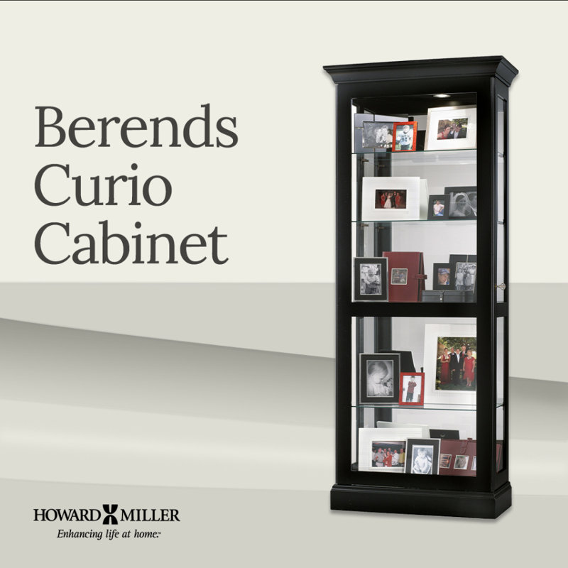 Berends Lighted Curio Cabinet, Black