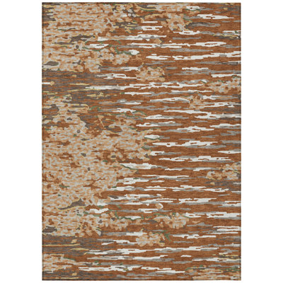 Machine Washable Indoor/Outdoor Chantille ACN2839 Abstract Rug