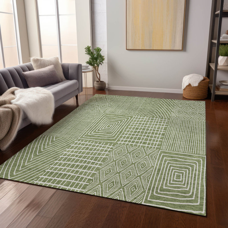 Tapis intérieur / extérieur vert Owen , 9 pi x 12 pi
