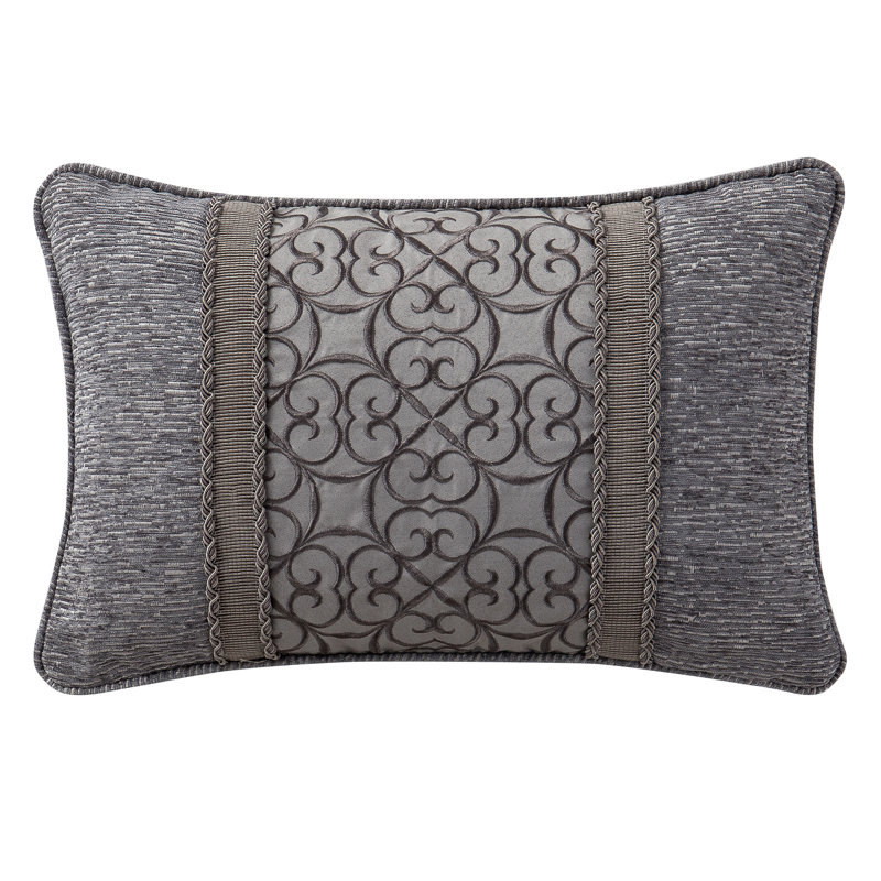 Champagne and Gray Embroidered Decorative Pillow Set