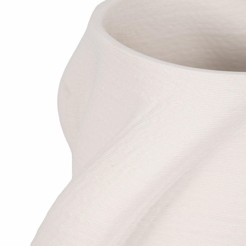 Vase Minze Murano, imprimé en 3D, blanc, H 15 po x l 11 po x P 10 po