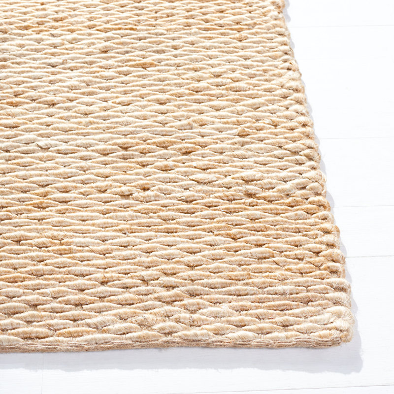 Branddon Natural Fiber Hand Woven Jute Rug, Rectangle 8' x 10'