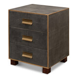 Shagreen 3 - Drawer Solid Wood Nightstand