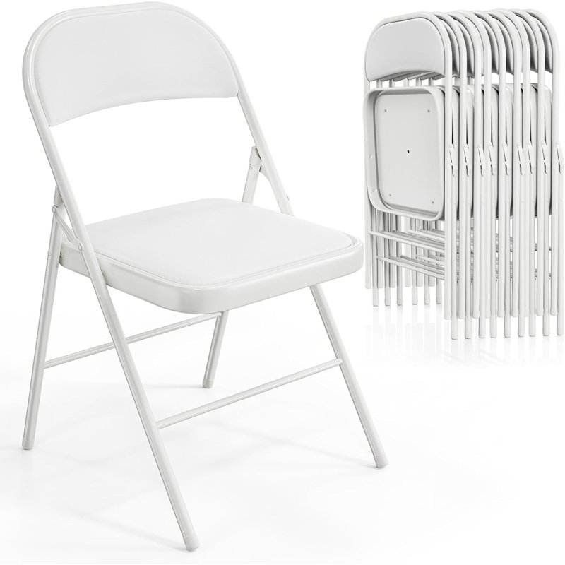 Chaise de bureau pliante 15,7 "Pu, Noir / blanc, Noir / blanc