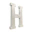 Sculpture lettre H en bois délavé blanc 16 po Lefancy