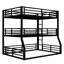 Lit double superposé double / double au-dessus de grand lit double / noir de couleur noire, idéal pour l'espace dans les espaces de vie partagés des maisons de vacances à la maison Noir, grand lit, coffre-fort et bruit - chambres familiales-398091119-398091118