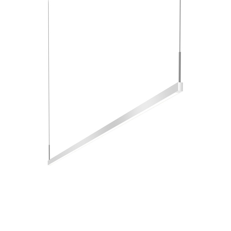 Luminaire suspendu à une face DEL Thin-Line, Aluminium satiné brillant, 3000 K, H 5 po x l 96 po x P 0,75 po