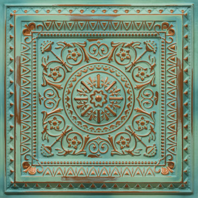Marseille 24'' W Textured PVC Drop-In Ceiling Tile In Antique Gold