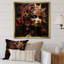 Masque africain doré et rouge - Art mural africain-642667377-642667376