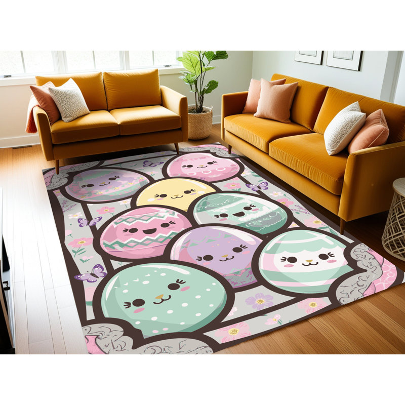 Tapis de fête de Pâques de six ans Ginza, Rectangulaire 8 pi x 12 pi