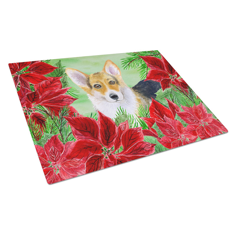 Planche à découper en verre trempé caroline de trésors, Corgi Pembroke