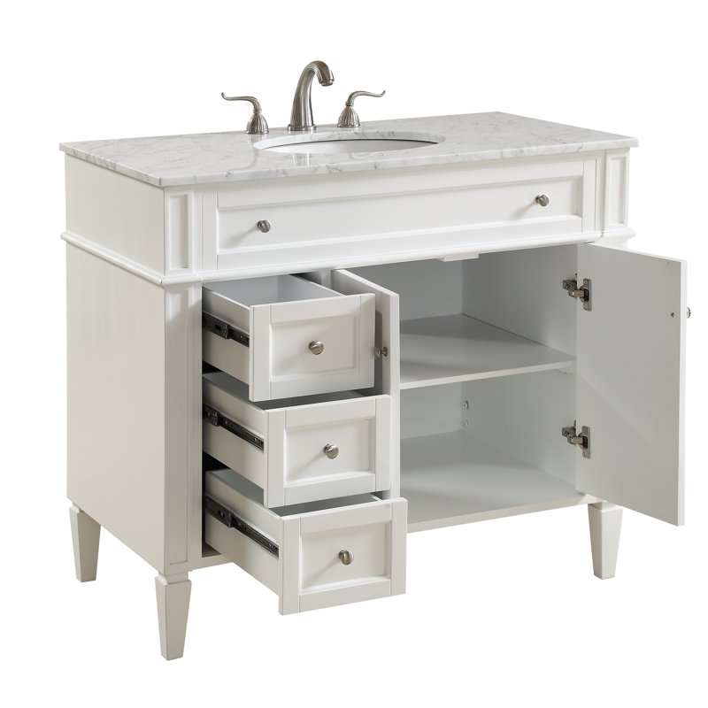 Meuble-lavabo simple 40 po Rivers, Blanc