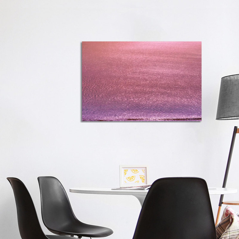 Metallic Ocean With Iridescent Wave by Beli - Wrapped Canvas Print, 101.6 cm H x 66.04 cm W x 3.175 cm D