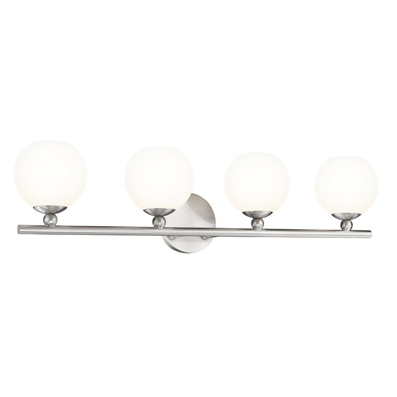4 - Light Dimmable Vanity Light, Brushed Nickel