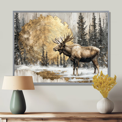 Glenis Golden Moose In The Winter Landscape III - Orignal, art mural