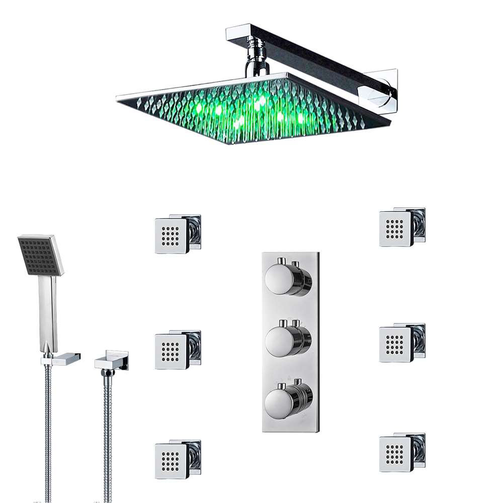 LED Shower Head 0522GT 8 Modern LED Lighting for Your Shower FontanaShowers
