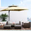Parasol solaire à DEL et banc d'alimentation, 10 pi, rotation 360 °, inclinaison, kaki