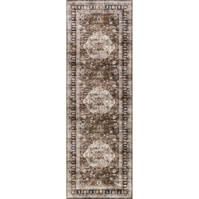 Davi Faded SplashGuard Machine Washable Area Rug