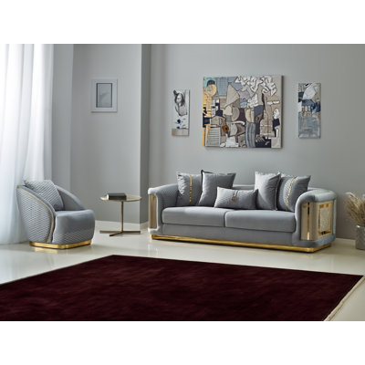 Euda 2 - Piece Velvet Living Room Set by Everly Quinn
