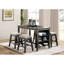 Table rectangulaire à hauteur de comptoir avec tablettes - mobilier en bois moderne gris pour la finition de chalet de style contemporain-143197653-143197652