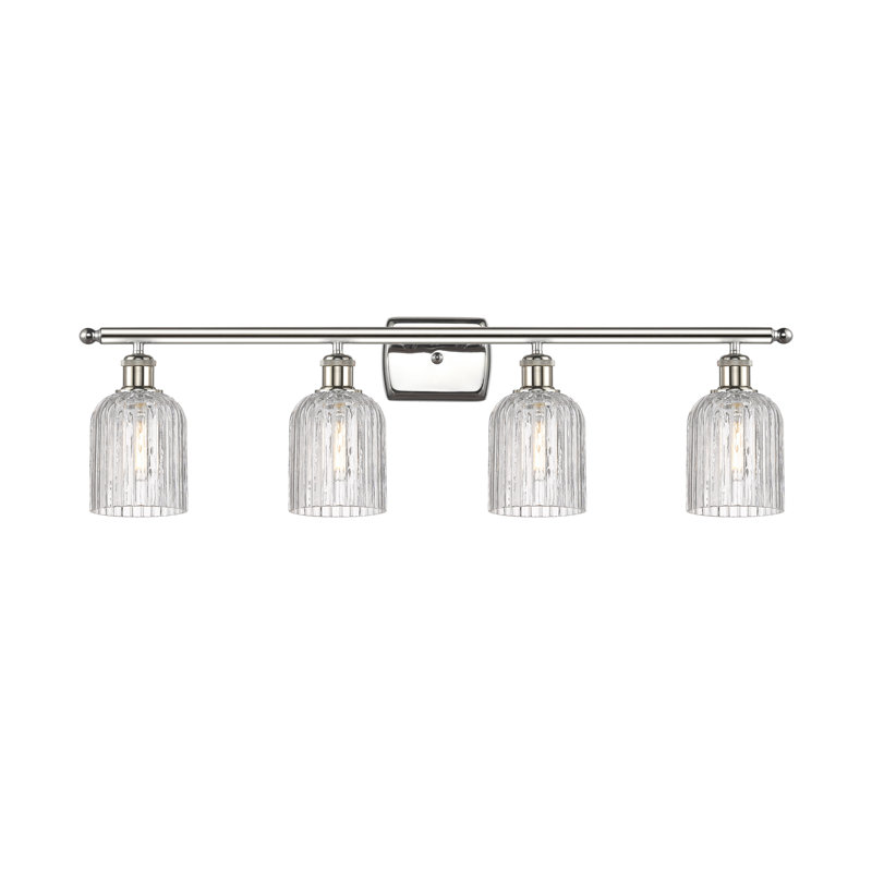Fiennes 4 - Light Dimmable Vanity Light, Polished Nickel, Clear