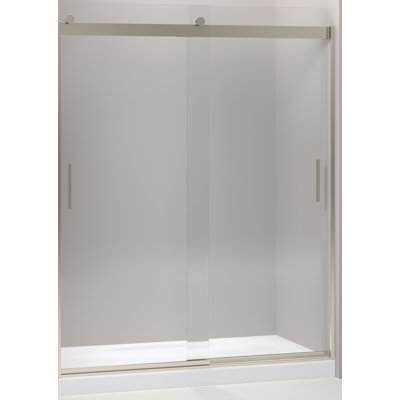 Levity 59.63" x 74" Double Sliding Shower Door with Blade Handles with CleanCoat Technology