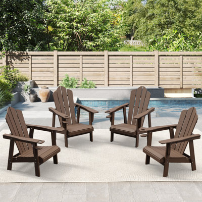 Ensemble de 4 chaises Adirondack en plastique PEHD résistant aux intempéries Devito (ensemble de 4)