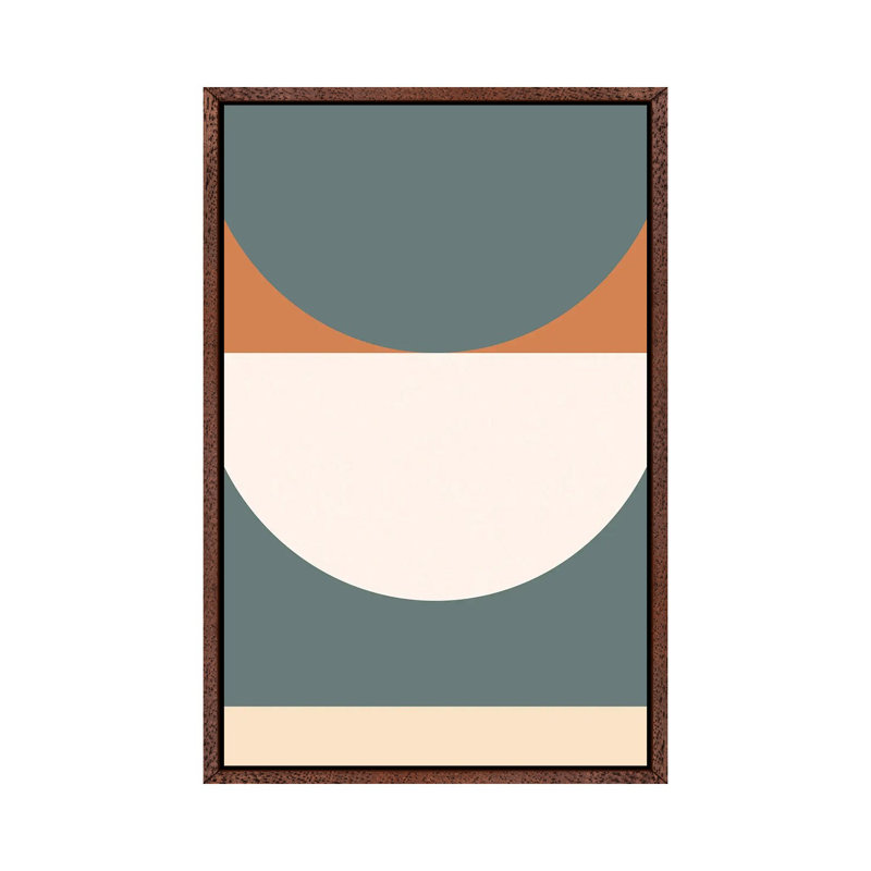 Abstract Geometric III - Print on Canvas, 101.6 cm H x 66.04 cm W, Brown Framed