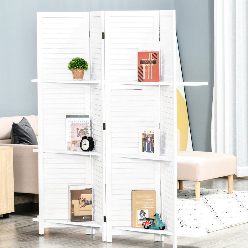 Paravent 4 panneaux en bois HOMcom