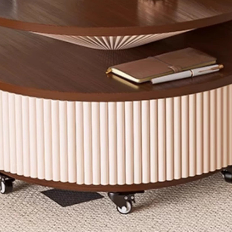 Ensemble de tables basses rétro à blocs de couleurs, Brun / crème, H 14,17 po x L 19,68 po x l 19,68 po