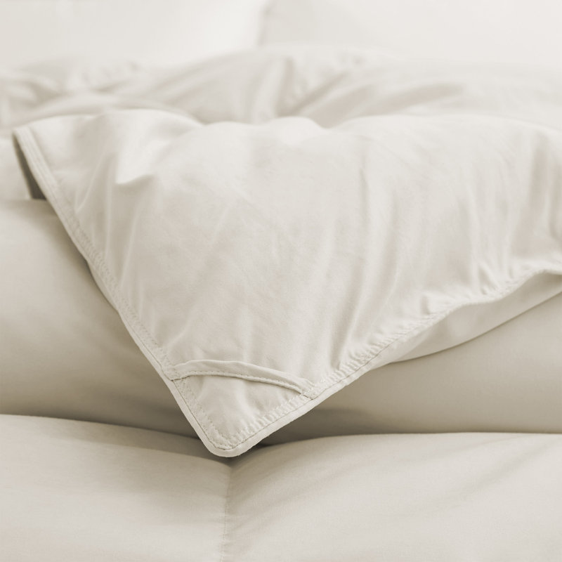 600 Fill Power Goose Down and Feather All Season Comforter Duvet Insert, King, Cream