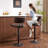 Swivel Adjustable Height Bar Stools with Footrest and Thick Cushion Curved Backrest(Set of 2)-1671765386