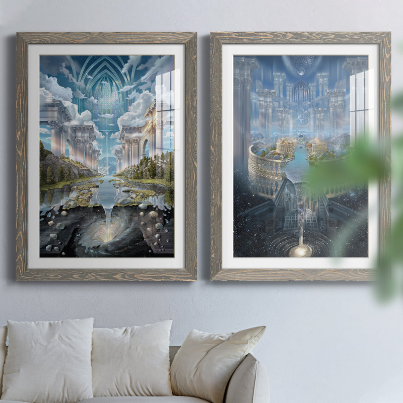 Genèse II - reproduction d'art, H 44 po x l 31 po x P 1 po, Cadre en papier gris