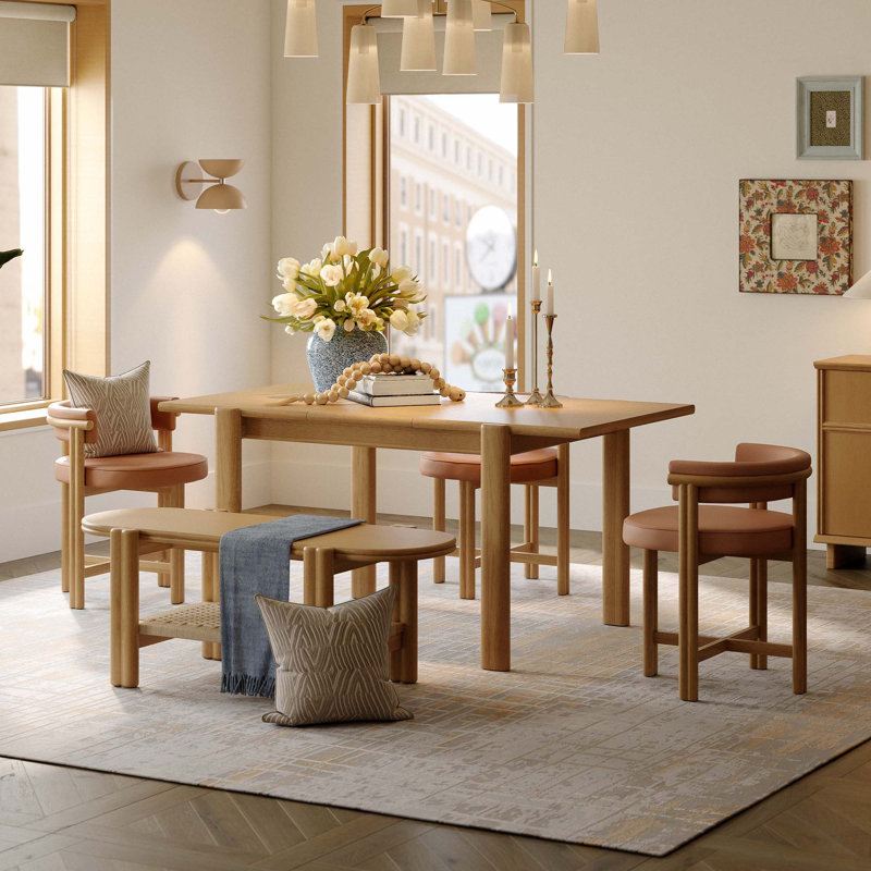 63"-79" Extendable Dining Table, 29.92" H x 47.24" W x 31.49" D