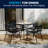 Amlie 31.5" Square Glass Dining Table with 4 Aluminum Chairs-46535393