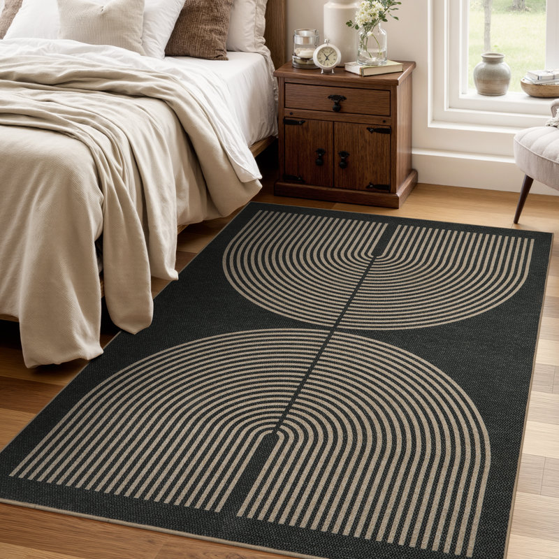 Tapis de jute moderne pour l'extérieur, Carré 7 pi
